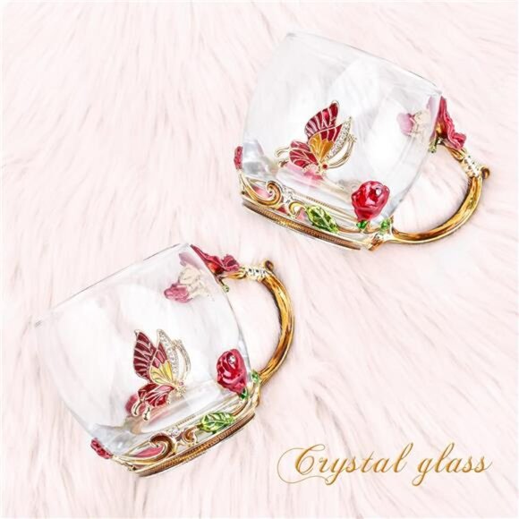 Valentines Day Gifts Glass Coffee  and Enamels Mug - Picture 6 of 7